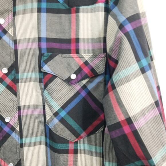 Vintage Wrangler Longtail pearl snap western shirt - Picture 4 of 10